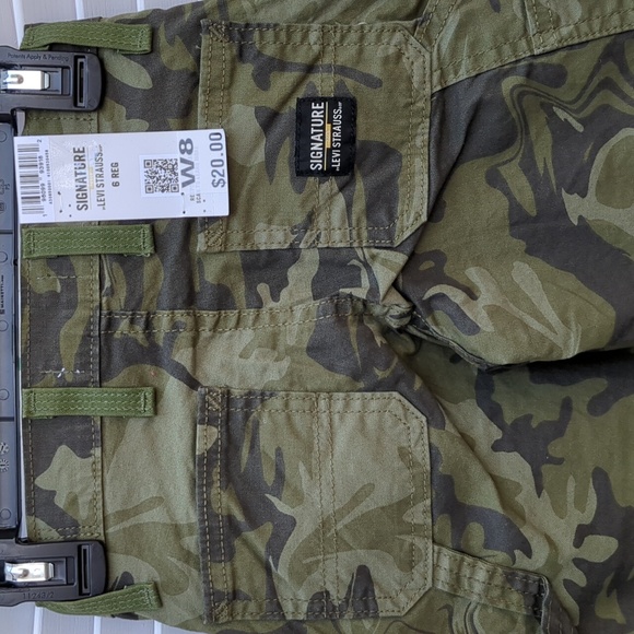 NWT Signature by Levi Strauss & Co Boys Camo Utility Pants 6 Regular - Picture 6 of 9